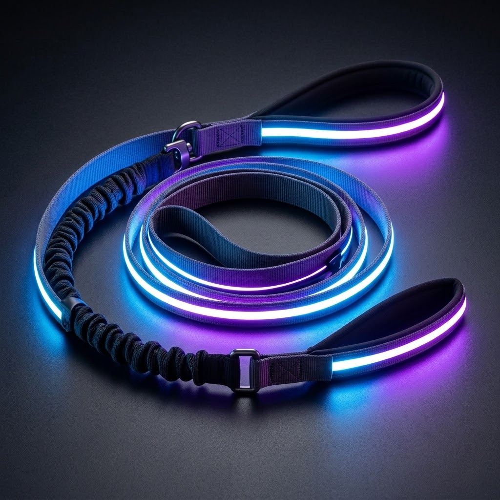 Illuminate the Night, Tame the Pull: The Cyber-Glow Bungee Leash