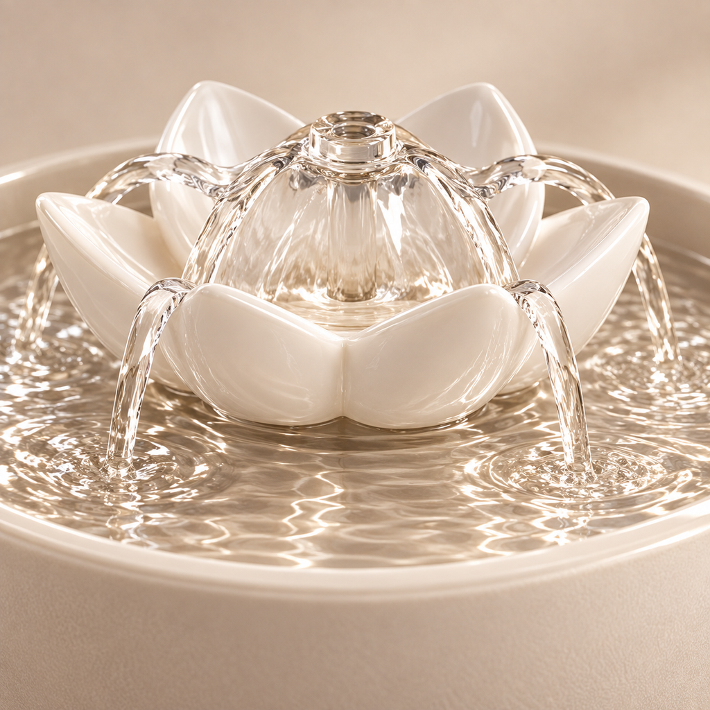 Elegant Flowing Water Fountain for Healthier Pet Hydration