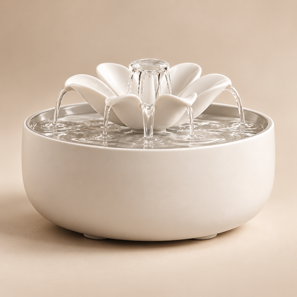 Elegant Flowing Water Fountain for Healthier Pet Hydration
