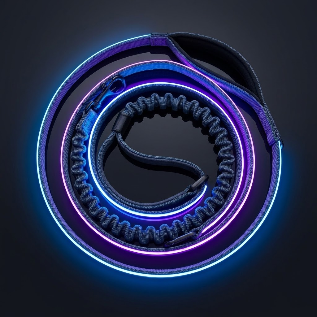 Illuminate the Night, Tame the Pull: The Cyber-Glow Bungee Leash